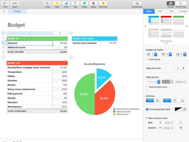 excel templates for mac os x